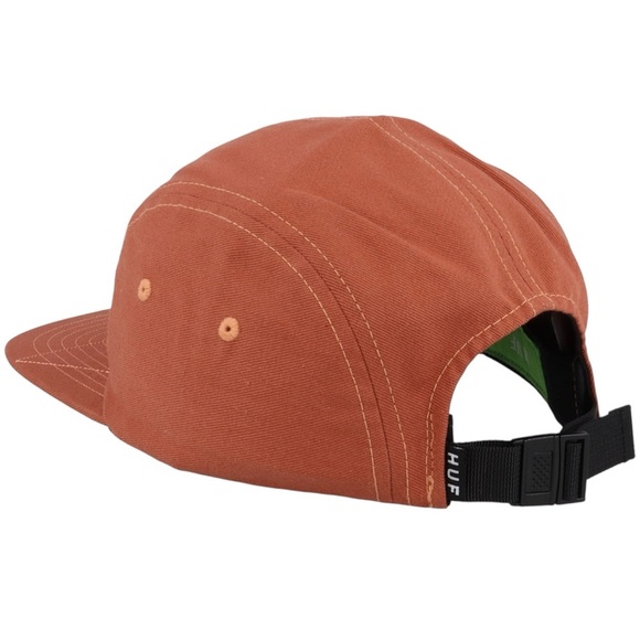 NWT Huf Hat Overdyed Volley Orange 5-Panel With Buckle Adjustable Back OS - Picture 2 of 10